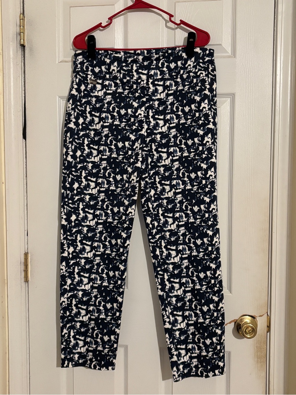 LISETTE L Montreal Women’s Blue Abstract Pull-On Ankle Skinny Pants, size 14